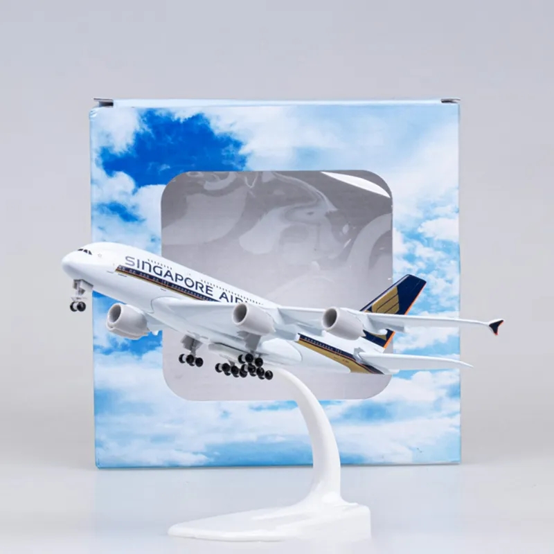 Model Kit Singapore - 20 سنتيمتر لعبة الطائرة المعدنية A380