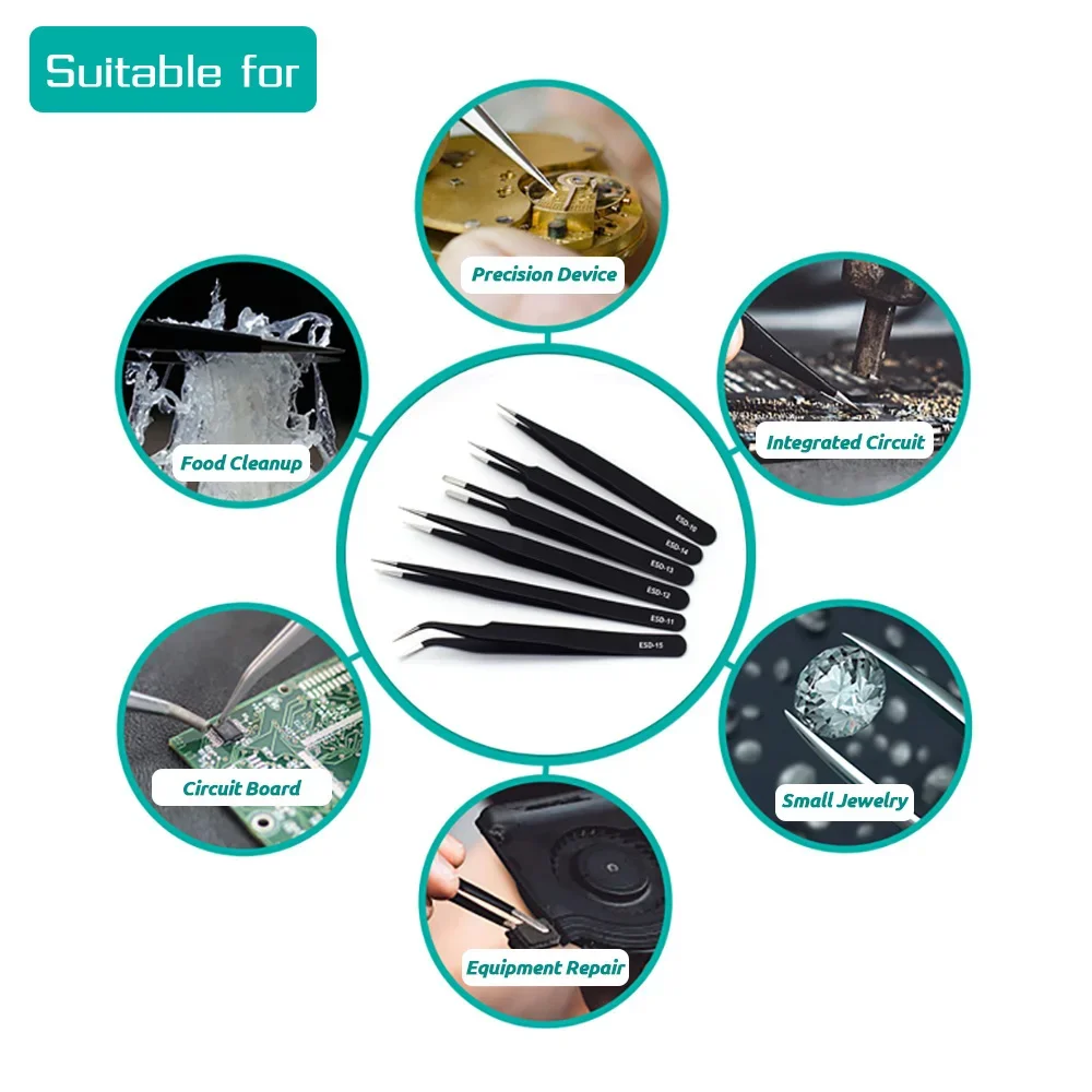 طقم ملاقط دقيقة 6 قطع، ملاقط م - مراجعة Model Kit Tweezers وسعره