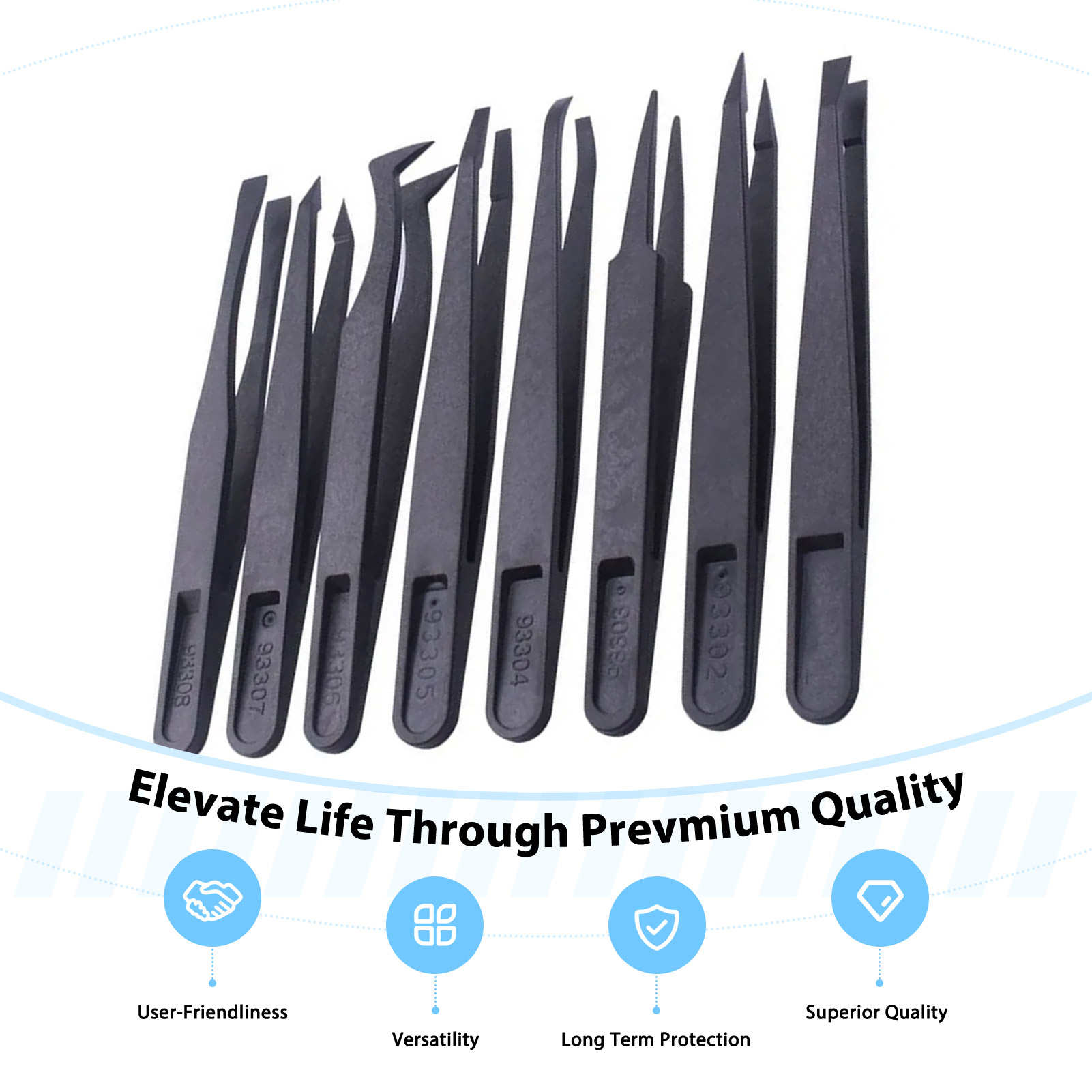 مجموعة من 8 ملاقط من ألياف الك - مراجعة Model Kit Tweezers وسعره