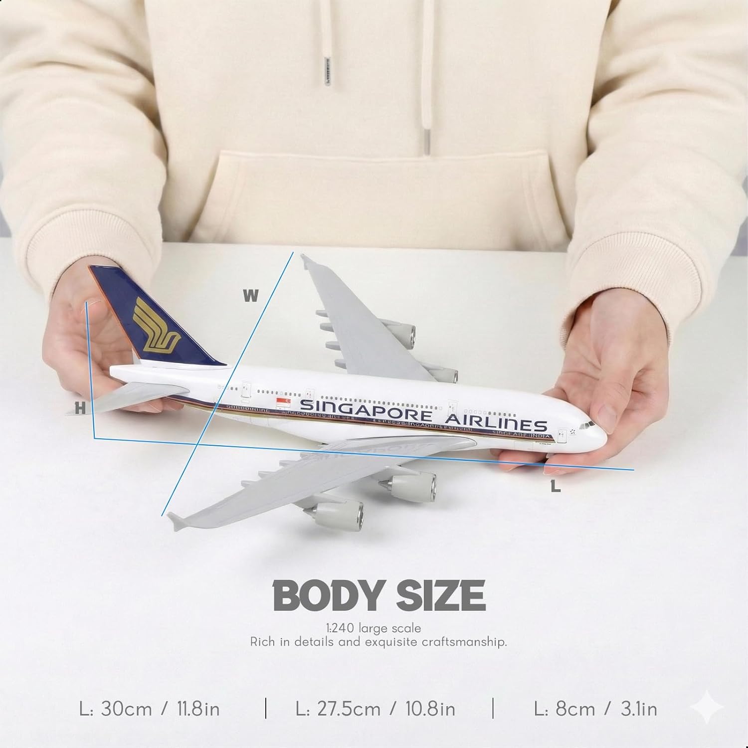 نموذج طائرة سنغافورة A380 بمقي - مراجعة Model Kit Singapore وسعره