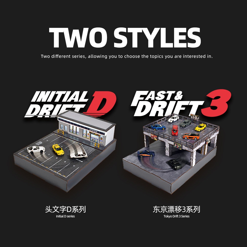 نموذج سيارة بمقياس 1:64 مع محط - مراجعة Model Kit Initial D وسعره