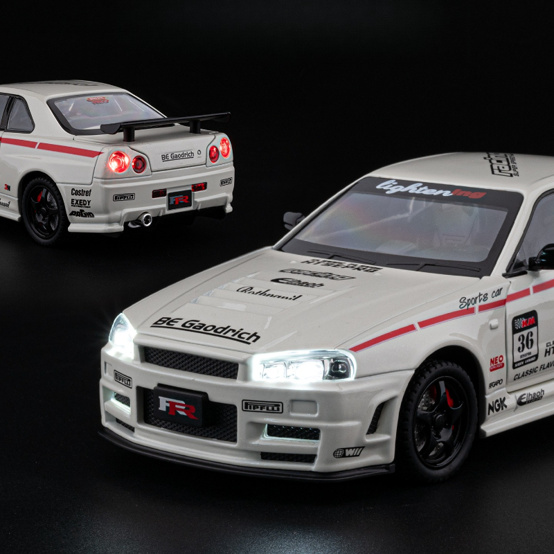1:24 GTR R34 نموذج سيارة رياضي - مراجعة Model Kit Ae86 وسعره