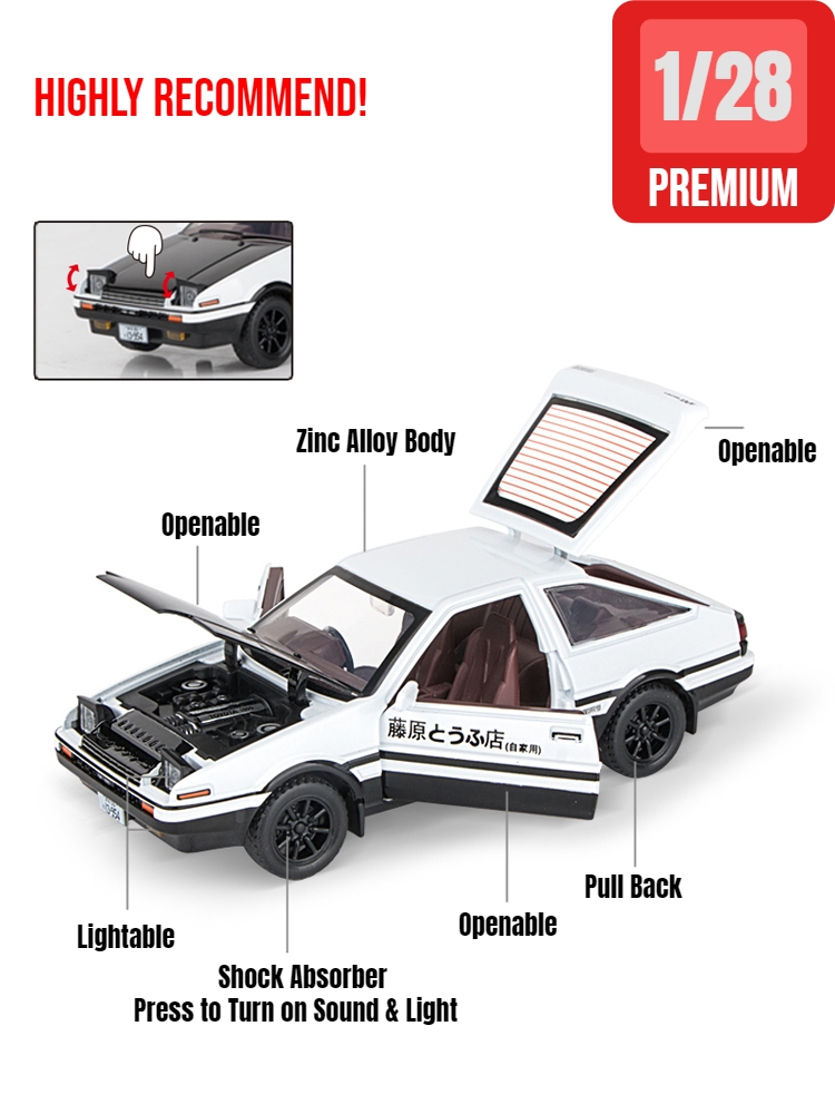 1/32 الأولي D AE86 سيارات لعبة - مراجعة Model Kit Initial D وسعره